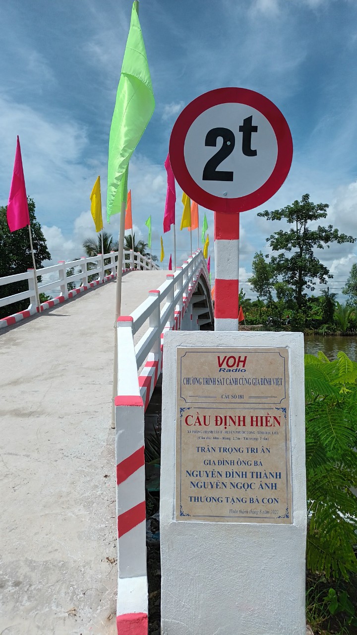 KHÁNH THÀNH CẦU ĐỊNH HIỀN - PHONG THẠNH TÂY B, PHƯỚC LONG, BẠC LIÊU