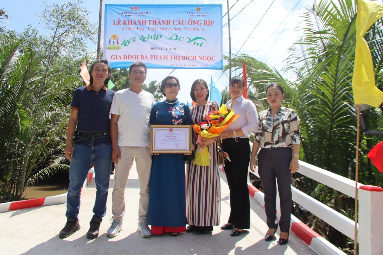 KHÁNH THÀNH CẦU ÔNG RÍP - XÃ ĐỊNH THỦY, HUYỆN MỎ CÀY NAM, TỈNH BẾN TRE