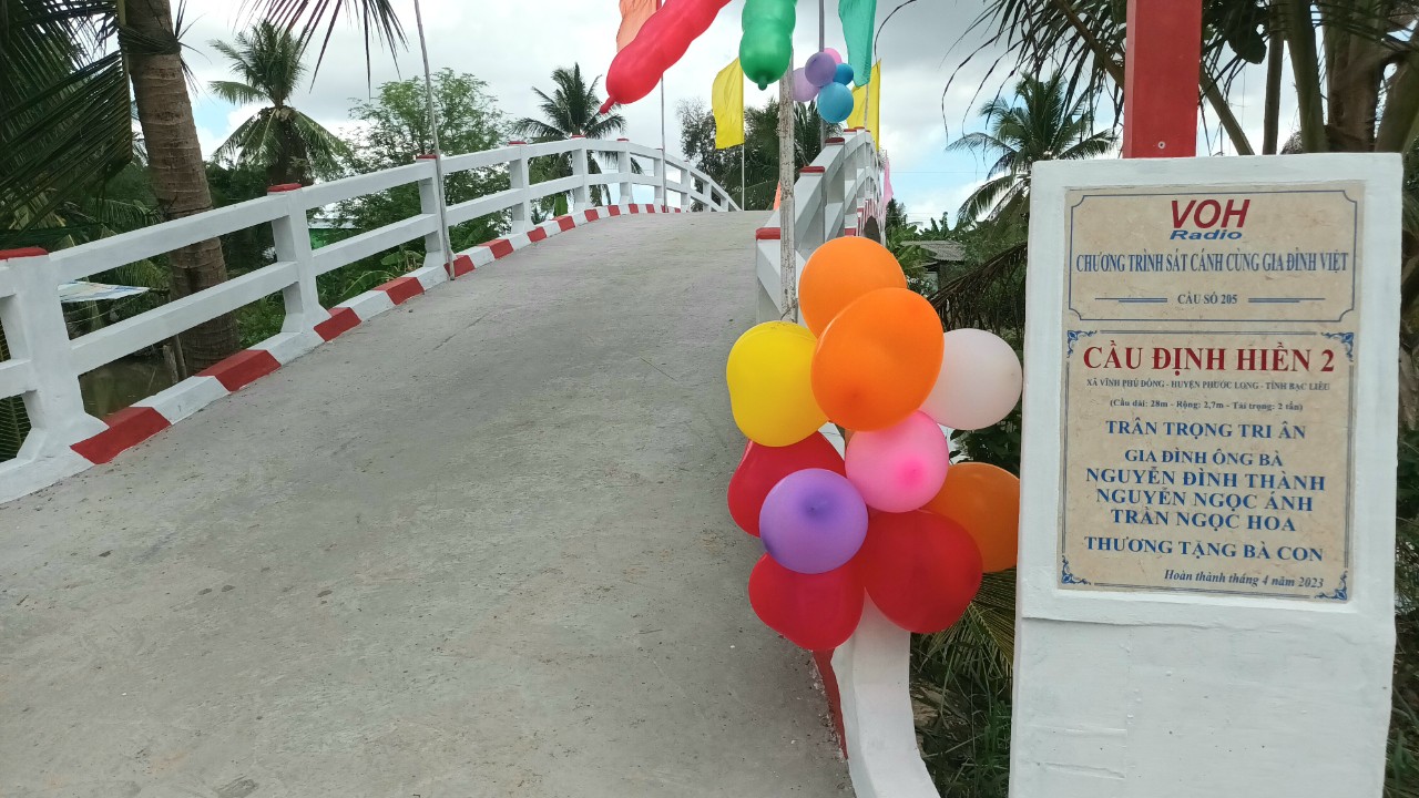 KHÁNH THÀNH CẦU ĐỊNH HIỀN 2 - XÃ VĨNH PHÚ ĐÔNG, HUYỆN PHƯỚC LONG, TỈNH BẠC LIÊU