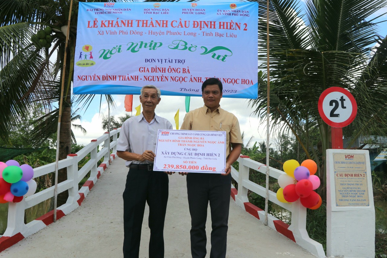 KHÁNH THÀNH CẦU ĐỊNH HIỀN 2 - XÃ VĨNH PHÚ ĐÔNG, HUYỆN PHƯỚC LONG, TỈNH BẠC LIÊU